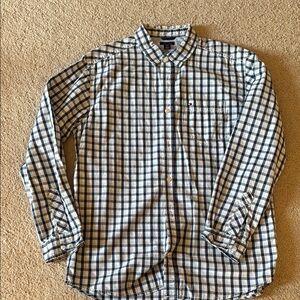 Tommy Hilfiger Blue and White Casual Button Down Shirt